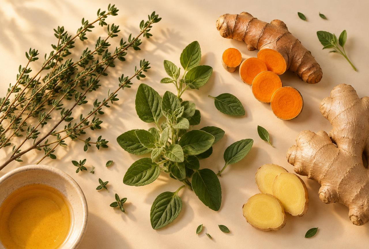 Cimbru, oregano, turmeric și ghimbir – extracte vegetale din formula Vitality Plus Ultra
